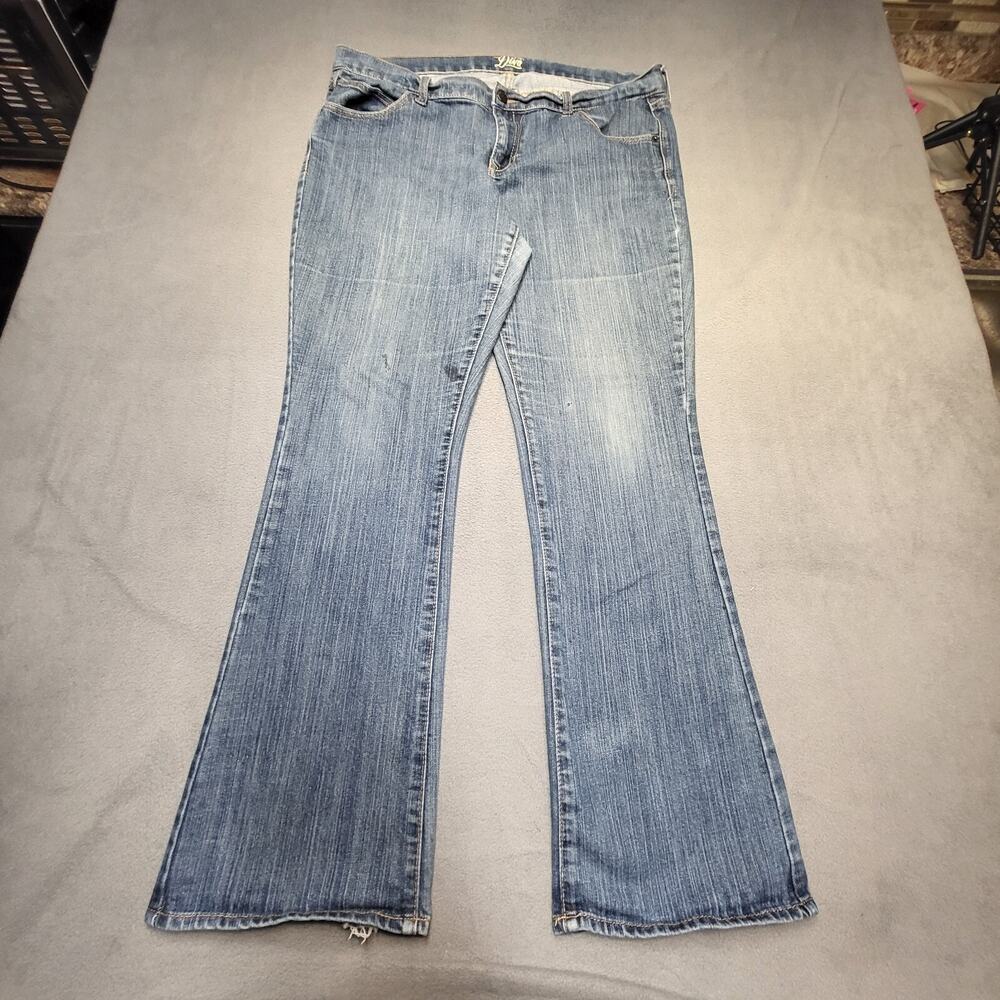 Old Navy Jeans Womens 16 Blue The Diva Boot Cut Distressed Denim Stretch
